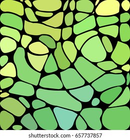 abstract vector stained-glass mosaic background - green and yellow