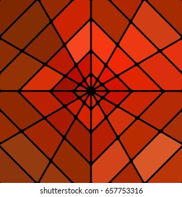 abstract vector stained-glass mosaic background - orange and brown rhombus
