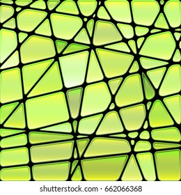 abstract vector stained-glass mosaic background - green and yellow