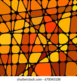 abstract vector stained-glass mosaic background - orange and yellow