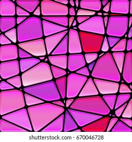 abstract vector stained-glass mosaic background - magenta and purple