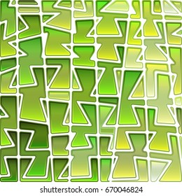 abstract vector stained-glass mosaic background - green and yellow