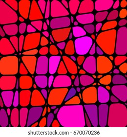 abstract vector stained-glass mosaic background - red and purple