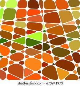 abstract vector stained-glass mosaic background - orange and green
