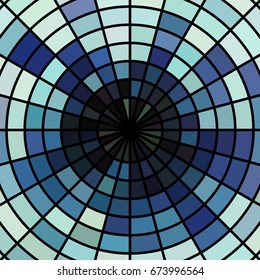 abstract vector stained-glass mosaic background - bright blue