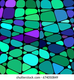 abstract vector stained-glass mosaic background - green and blue