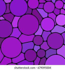 abstract vector stained-glass mosaic background - violet circles