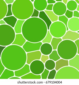 abstract vector stained-glass mosaic background - green circles