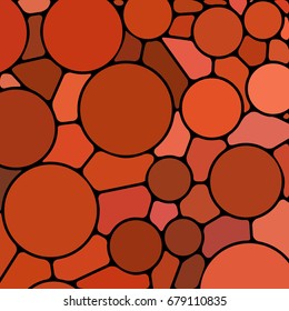 abstract vector stained-glass mosaic background - orange circles