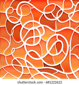 abstract vector stained-glass mosaic background - orange and beige