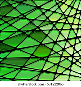 abstract vector stained-glass mosaic background - bright green