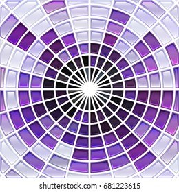 abstract vector stained-glass mosaic background - purple and violet