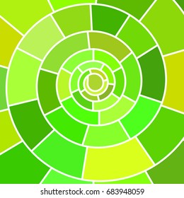 abstract vector stained-glass mosaic background - green spiral