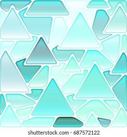 abstract vector stained-glass mosaic background - light blue triangles