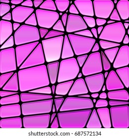 abstract vector stained-glass mosaic background - purple and violet