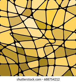 abstract vector stained-glass mosaic background - yellow and beige