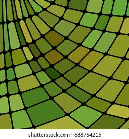 abstract vector stained-glass mosaic background - green and brown