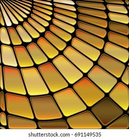 abstract vector stained-glass mosaic background - golden brown