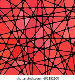 abstract vector stained-glass mosaic background - bright red