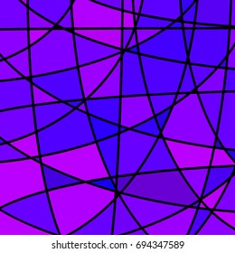abstract vector stained-glass mosaic background - blue and violet