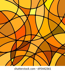 abstract vector stained-glass mosaic background - orange and yellow