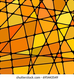 abstract vector stained-glass mosaic background - orange and yellow