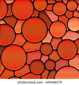 abstract vector stained-glass mosaic background - red circles