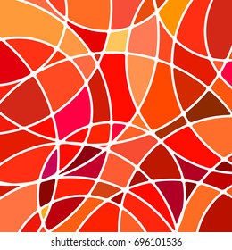 abstract vector stained-glass mosaic background - red and orange