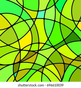 abstract vector stained-glass mosaic background - green and yellow