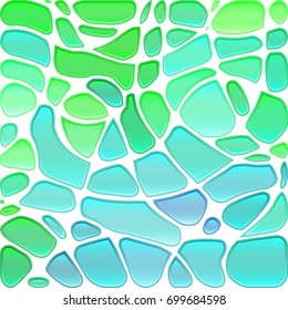 abstract vector stained-glass mosaic background - green and blue
