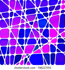 abstract vector stained-glass mosaic background - blue and violet