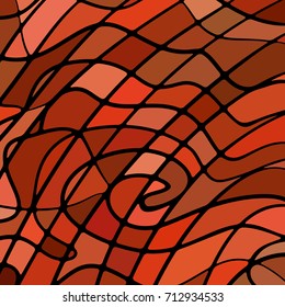 abstract vector stained-glass mosaic background - red and brown