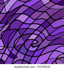 abstract vector stained-glass mosaic background - purple and violet
