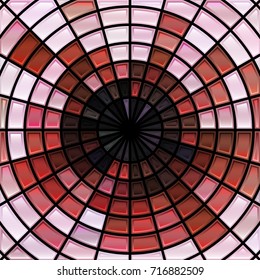 abstract vector stained-glass mosaic background - red and pink