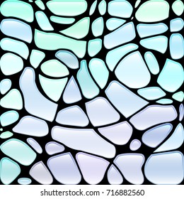 abstract vector stained-glass mosaic background - light blue
