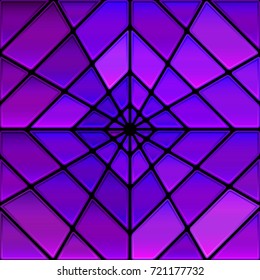 abstract vector stained-glass mosaic background - violet rhombus