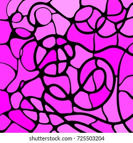 abstract vector stained-glass mosaic background - magenta and pink
