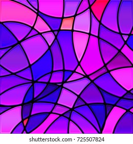 abstract vector stained-glass mosaic background - violet circles