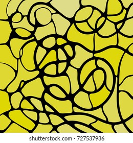 abstract vector stained-glass mosaic background - yellow and green