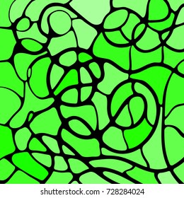 abstract vector stained-glass mosaic background - bright green