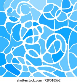 abstract vector stained-glass mosaic background - bright blue