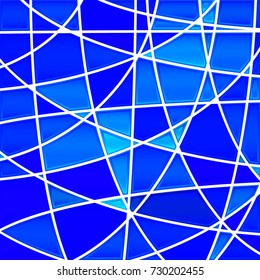 abstract vector stained-glass mosaic background - bright blue