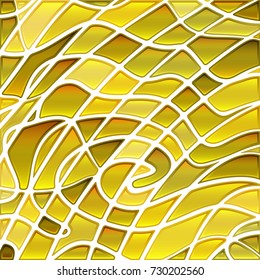 abstract vector stained-glass mosaic background - bright yellow