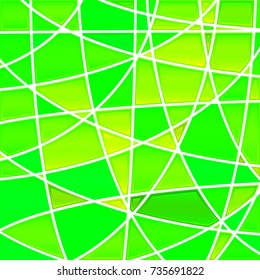 abstract vector stained-glass mosaic background - green and yellow