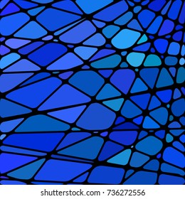 abstract vector stained-glass mosaic background - bright blue