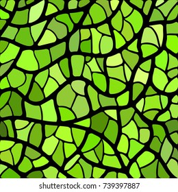 abstract vector stained-glass mosaic background - green and yellow