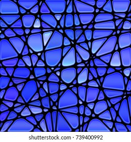 abstract vector stained-glass mosaic background - bright blue