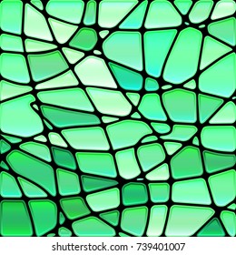 abstract vector stained-glass mosaic background - green and teal