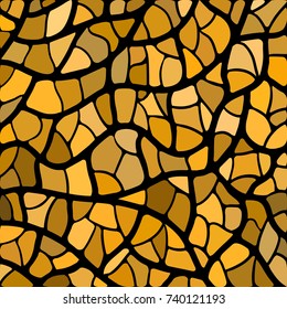 abstract vector stained-glass mosaic background - orange and brown