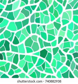 abstract vector stained-glass mosaic background - green and teal